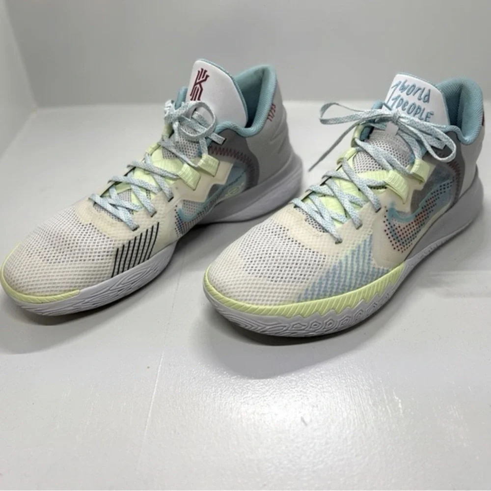 Nike Kyrie Flytrap 5 basketball shoes in the '1 World 1 People' colorway.
